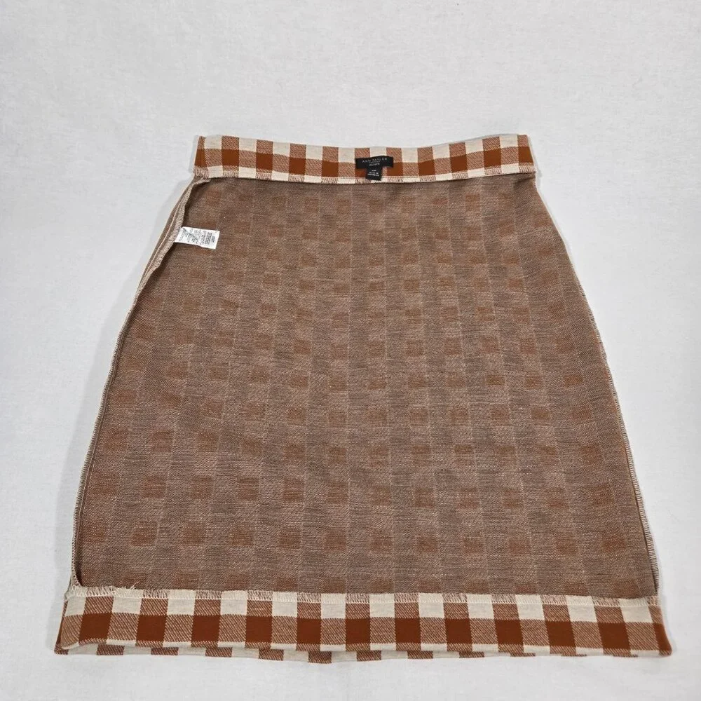 ACADEMIA - SIREN Brown & Beige Checkered Ponte Knit Pencil Mini Skirt PETITE XSP - Picture 11 of 16